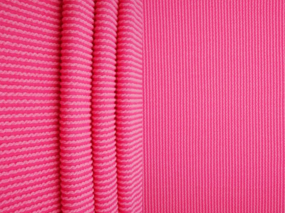 1 Yard Jacquard Double Knit Rib Stretch Fabric 230 GSM 52" Wide