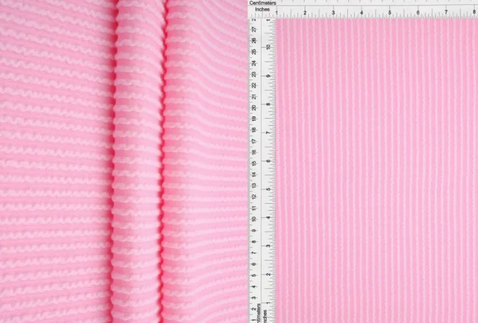 1 Yard Jacquard Double Knit Rib Stretch Fabric 230 GSM 52" Wide