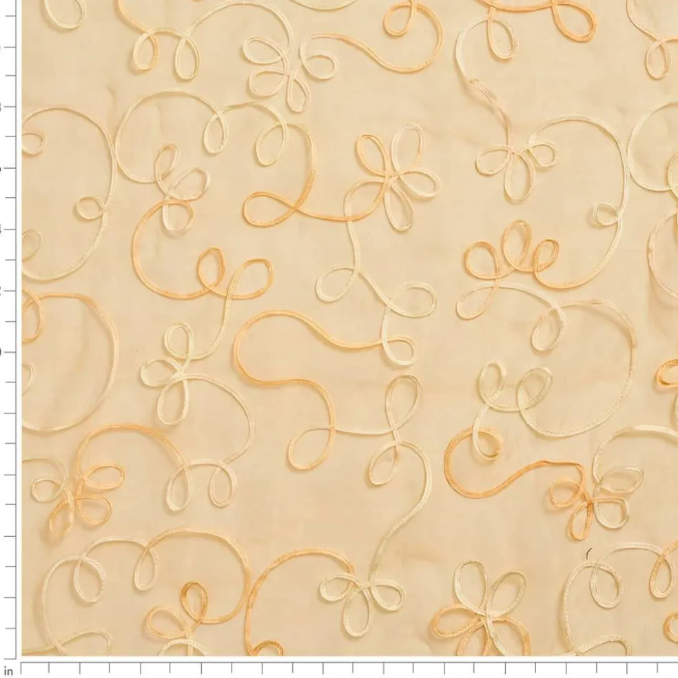1 Yard Lightweight Polyester Performance Sheer Fabric Fade Resistant Champagne