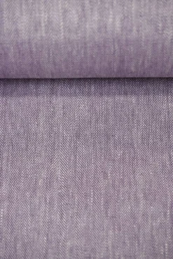 1 Yard Linen Novelty Herringbone Yarn Dyed Fabric Lilac Color 54 Inch Width