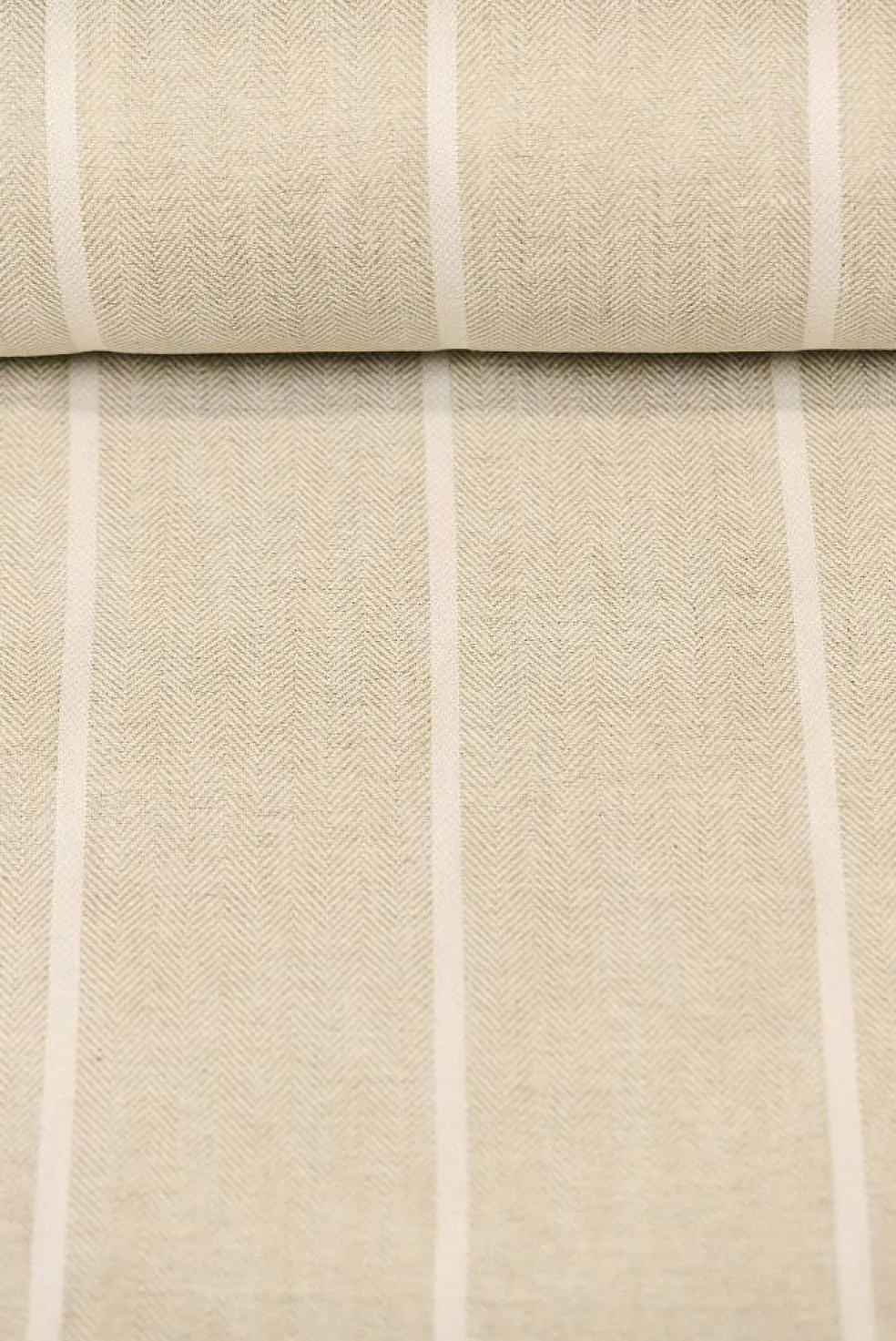 1 Yard Linen Novelty Herringbone Yarn Dyed Stripe Fabric Softened Color 54" Width