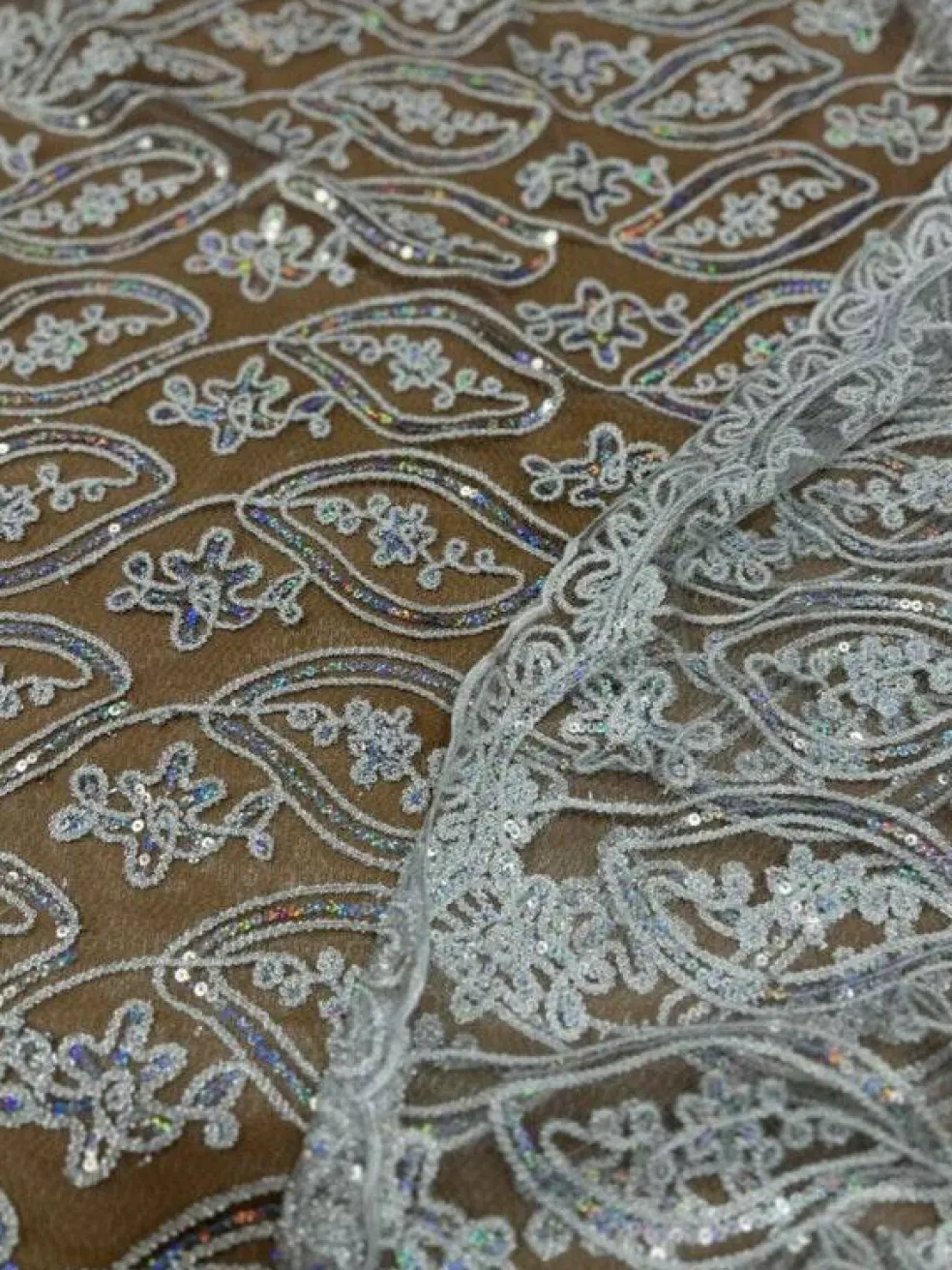 1 Yard Mango Shape Double Sided Border Lace Fabric 54" Width