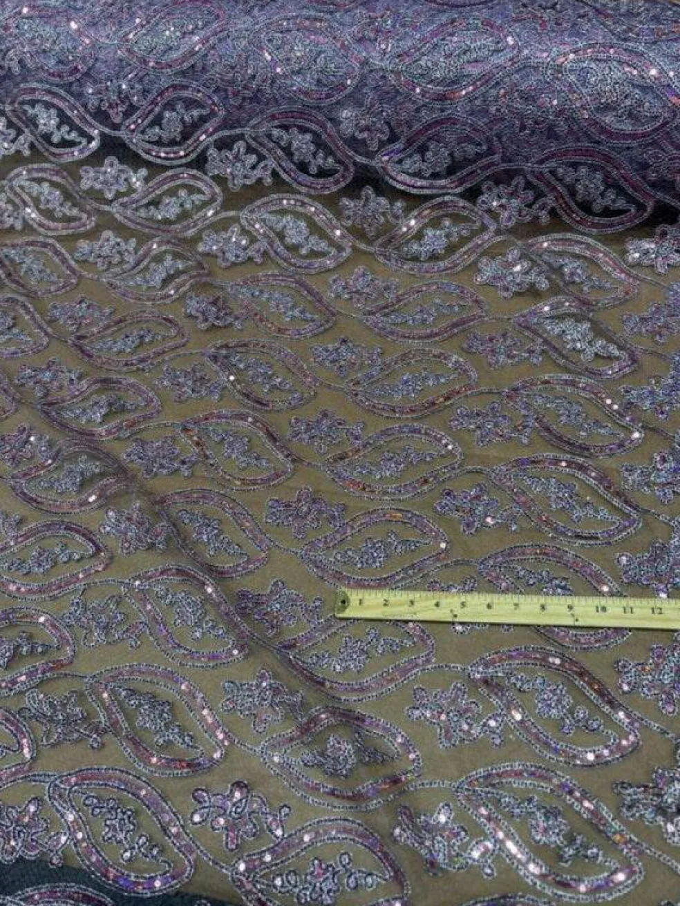 1 Yard Mango Shape Double Sided Border Lace Fabric 54" Width