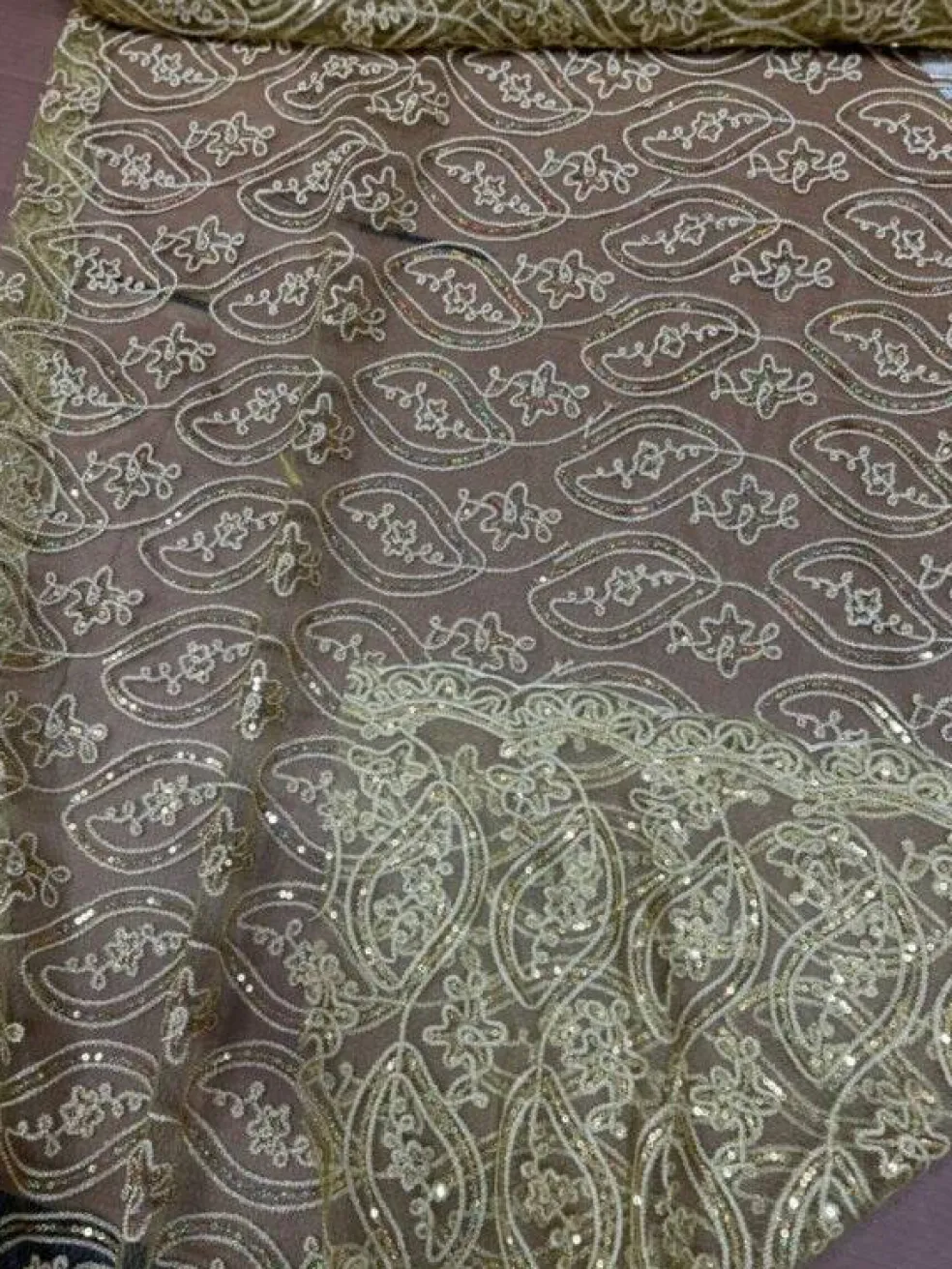 1 Yard Mango Shape Double Sided Border Lace Fabric 54" Width