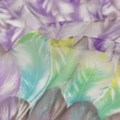 1 Yard Multicolor Spiced Feathers Silk Chiffon Luxury Sheer Fabric 51" Wide