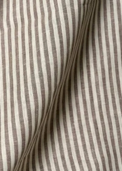 1 Yard Natural Off White Yarn Dyed Linen Stripe Fabric 58" Wide