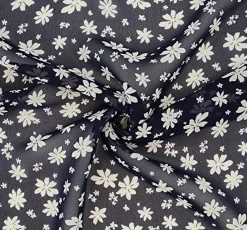 1 Yard Navy or Ivory Hi Multi Chiffon Sheer Lightweight Polyester Fabric 58/60