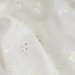 1 Yard Off White Linen Eyelet Embroidery Fabric Lightweight 58" Wide