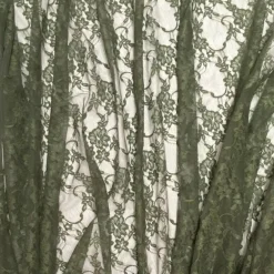 1 Yard Olive Stretch Sheer Floral Lace Fabric 58/60 Inches Wide