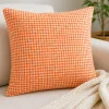 1 Yard Orange, Yellow and White Plaid Medium Weight Linen Woven