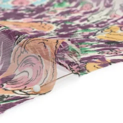 1 Yard Plum Beige Sky Blue Garden Frolick Crinkled Silk Chiffon Sheer 54 inch Width