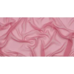 1 Yard Polignac Pink Silk Chiffon Premium Solid Sheer Lightweight Fabric 44 Inch Width