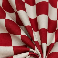 1 Yard Red Checkered Print Poly Cotton Fabric 59 or 60 Inch Wide