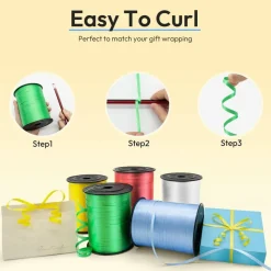 500 Yards Crimped Red Curling Ribbon – 3/16" Balloon String for Gifts & Party Decor