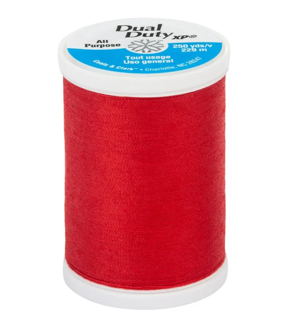 250 yards -- Dual Duty XP -- All Purpose Sewing Thread -- Red Color -- Ref. S910-2250 by Coats & Clark®