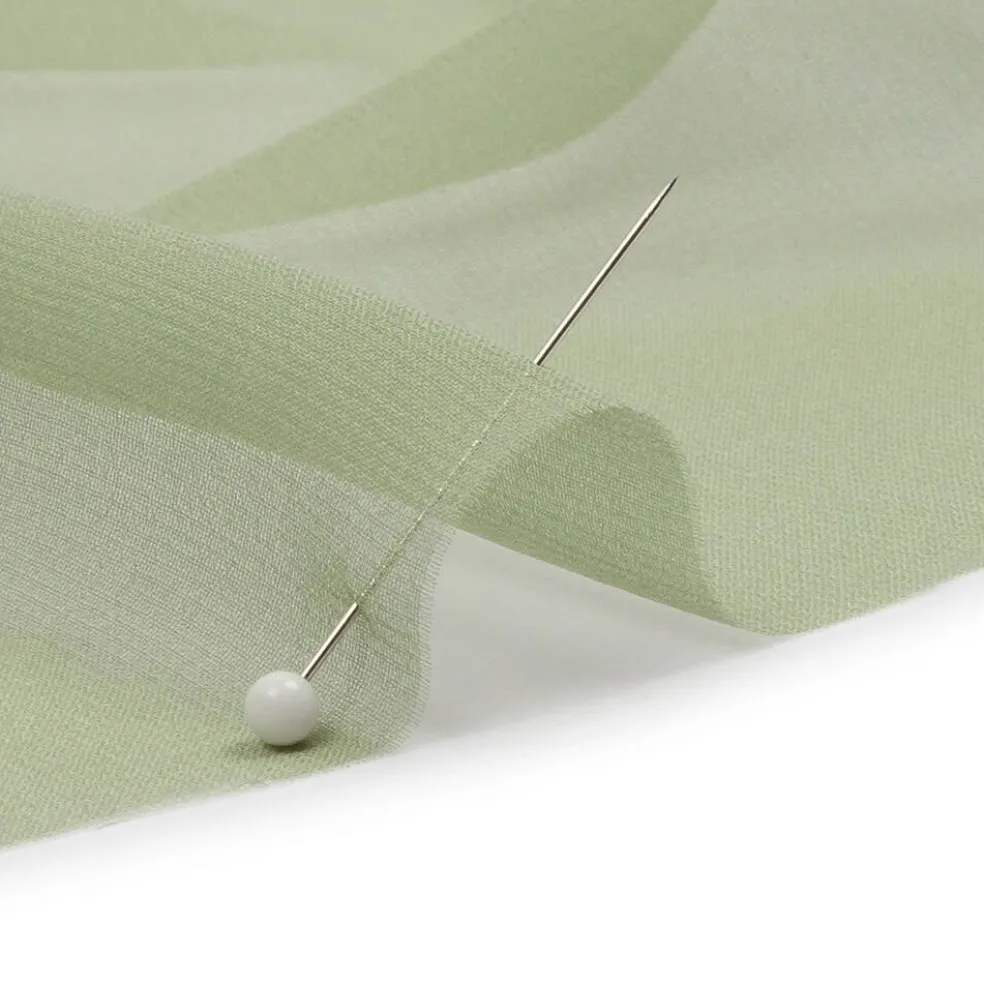 1 Yard Sheer Silk Chiffon Oil Green Premium Solid Lightweight 44 Inch Width