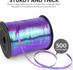 500 Yards Iridescent Dark Purple Curling Ribbon 3/16 Inch Balloon String Gift Wrapping Ribbon for Bows Balloons Crafts Wedding Birthday Christmas Party Decorations