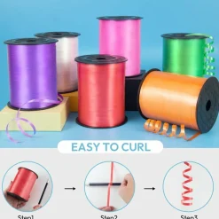 500 Yards Solid Yellow Curling Ribbon – 3/16" Balloon String for Gifts & Party Decor