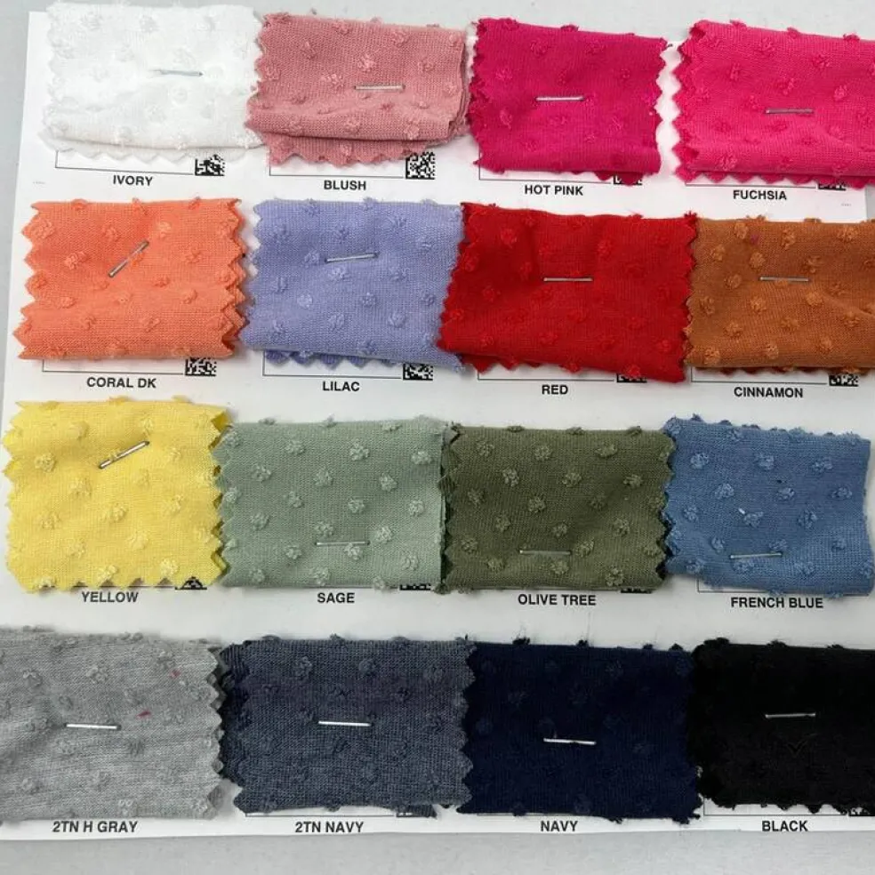1 Yard Swiss Dot Jersey Knit Solid Fabric Soft Stretch Lightweight 58"-60" Width