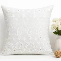 1 Yard White Medium Eyelet Double Border Fabric 41/42 Inches Wide