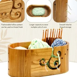 Yarn Bowl for Crocheting with 9 Knitting Hooks
