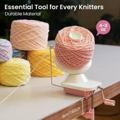 Yarn Winder, Ball Winder for Crocheting and Knitting, Ideal Gifts for Women's Day, Hand Operated Winder for Yarn Storage, Included Scissors and Storage Pouches