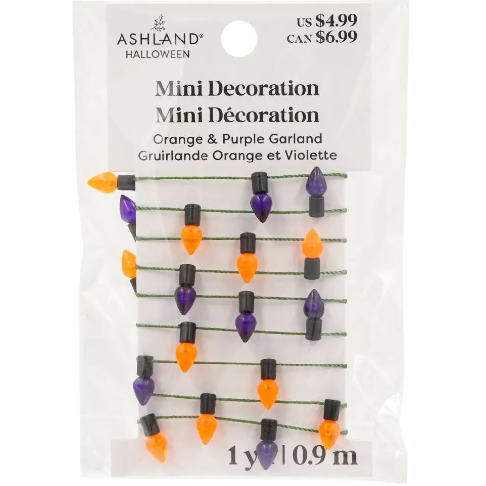 1yd. Mini Orange & Purple Garland by Ashland®