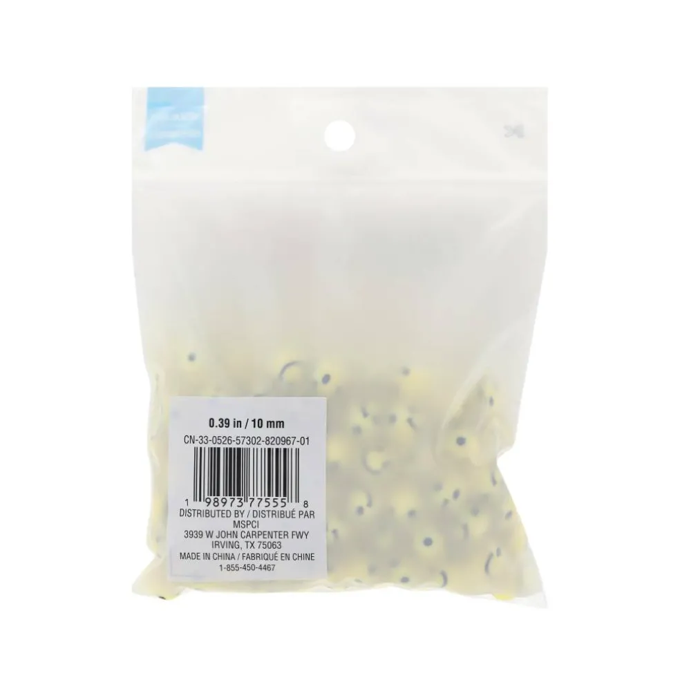 Yellow Acrylic Smiley Face Beads, 140ct. by Creatology™