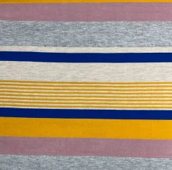 Yellow-Blue Rayon Stretch Stripe Jersey Knit Fabric By the Yard