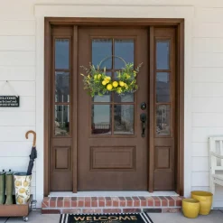 22" Yellow Lemon & Daisy Springtime Half Wreath