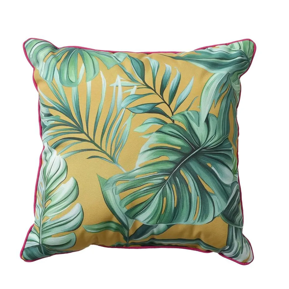 18" Yellow Monstera Leaf Outdoor Throw Pillow by Ashland®