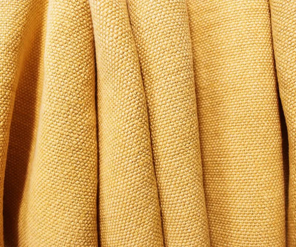 Yellow Moygashel Washed Irish Linen Solid Home Decorating Woven Fabric By the Yard