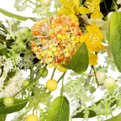 26" Yellow & Orange Berry & Thistle Floral Spring Wreath