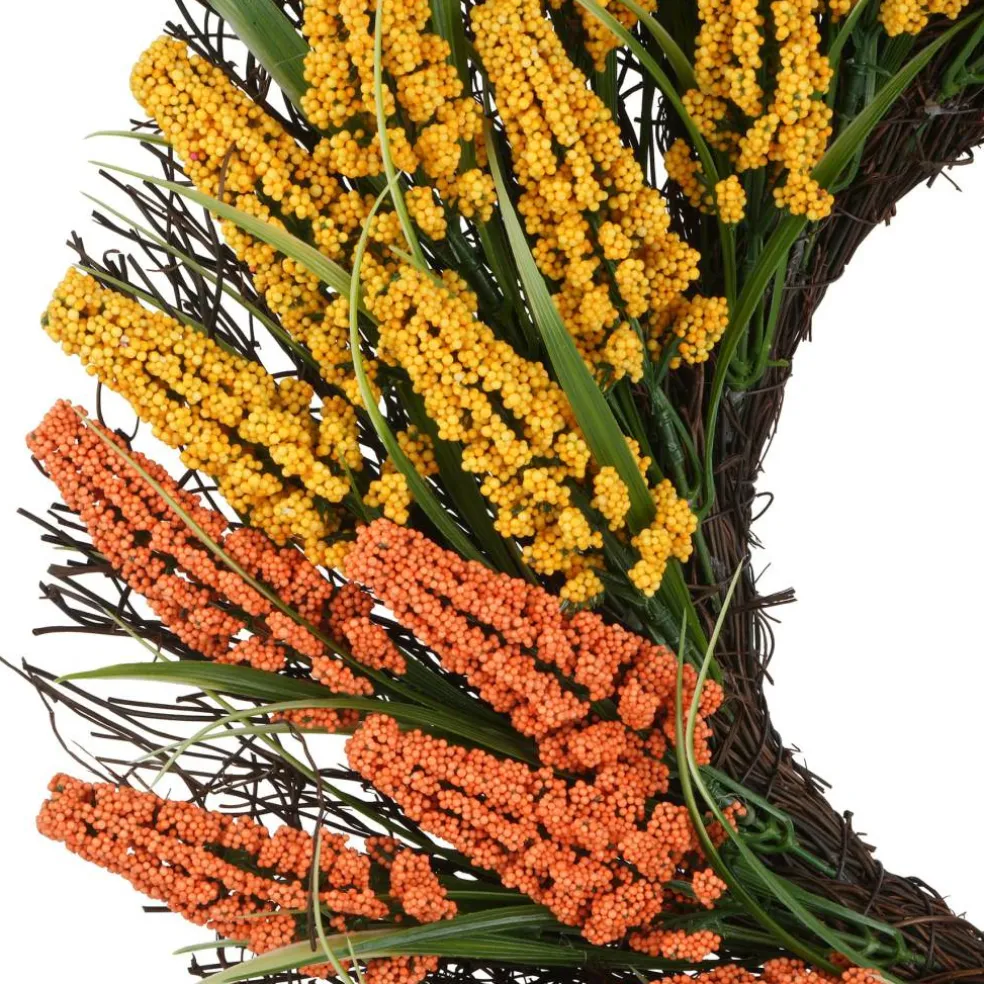 22" Yellow, Orange & Pink Heather Wreath by Ashland®