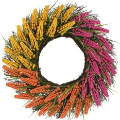 22" Yellow, Orange & Pink Heather Wreath by Ashland®