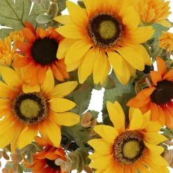 12" Yellow & Orange Sunflower Mix Mini Wreath by Ashland®