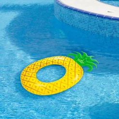72" Yellow Pineapple Inflatable Tube Ring Swimming Pool Float