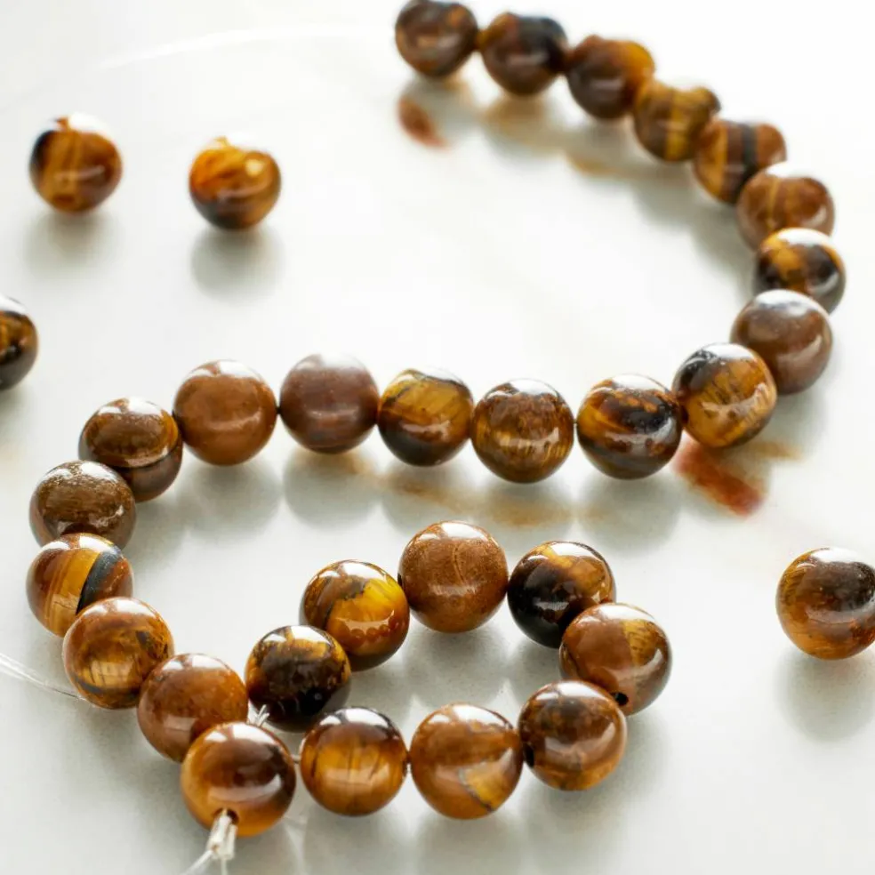 Yellow Tiger Eye Round Beads, 6mm by Bead Landing™
