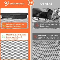 Yescom Metal Frame 10 Wheels Rolling Mesh Pool Storage Bin XX-Large Double Decker with Noodle Holder Pool Float Storage Organizer, Upgrade Sturdy Connector, 49" L x 30" W x 61" H, Black 2026