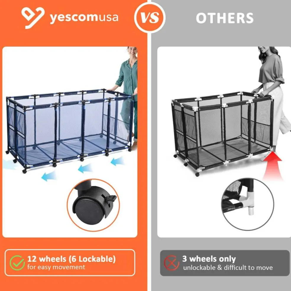 Yescom 2 Pack Mesh Pool Storage Bin Rolling Cart Noodle Holder Organizer Large 2026