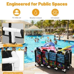 Yescom 2PCS Extra Large Mesh Pool Storage Bins w/ Mesh Cover Net for Pool Floats 2026