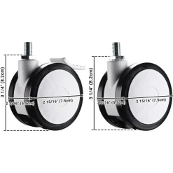 Yescom 4PCS Mute Wheel Replacement Swivel Casters for PC Mobile Cart with Brake