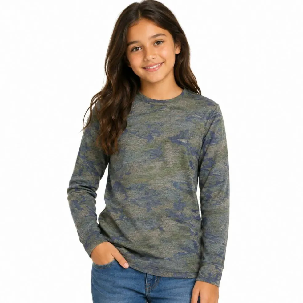 Youth Fine Jersey Long Sleeve Crewneck T Shirt