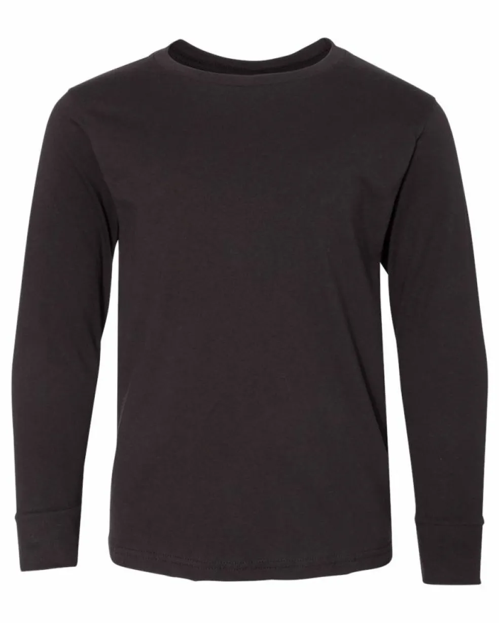 Youth Fine Jersey Long Sleeve Crewneck T Shirt