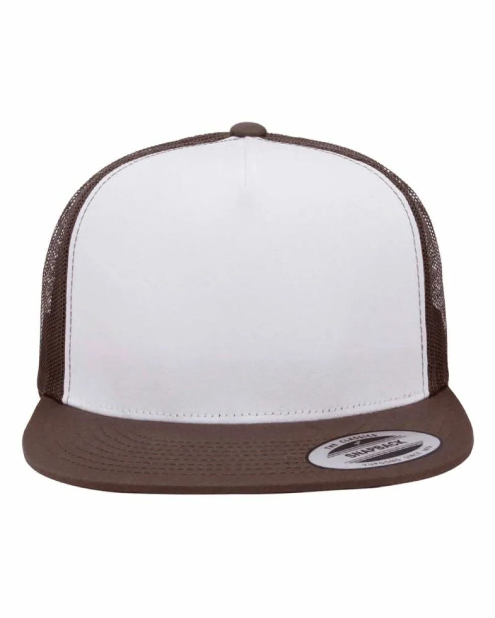 YP Classics Adult Trucker with White Front Panel Cap Free Shipping