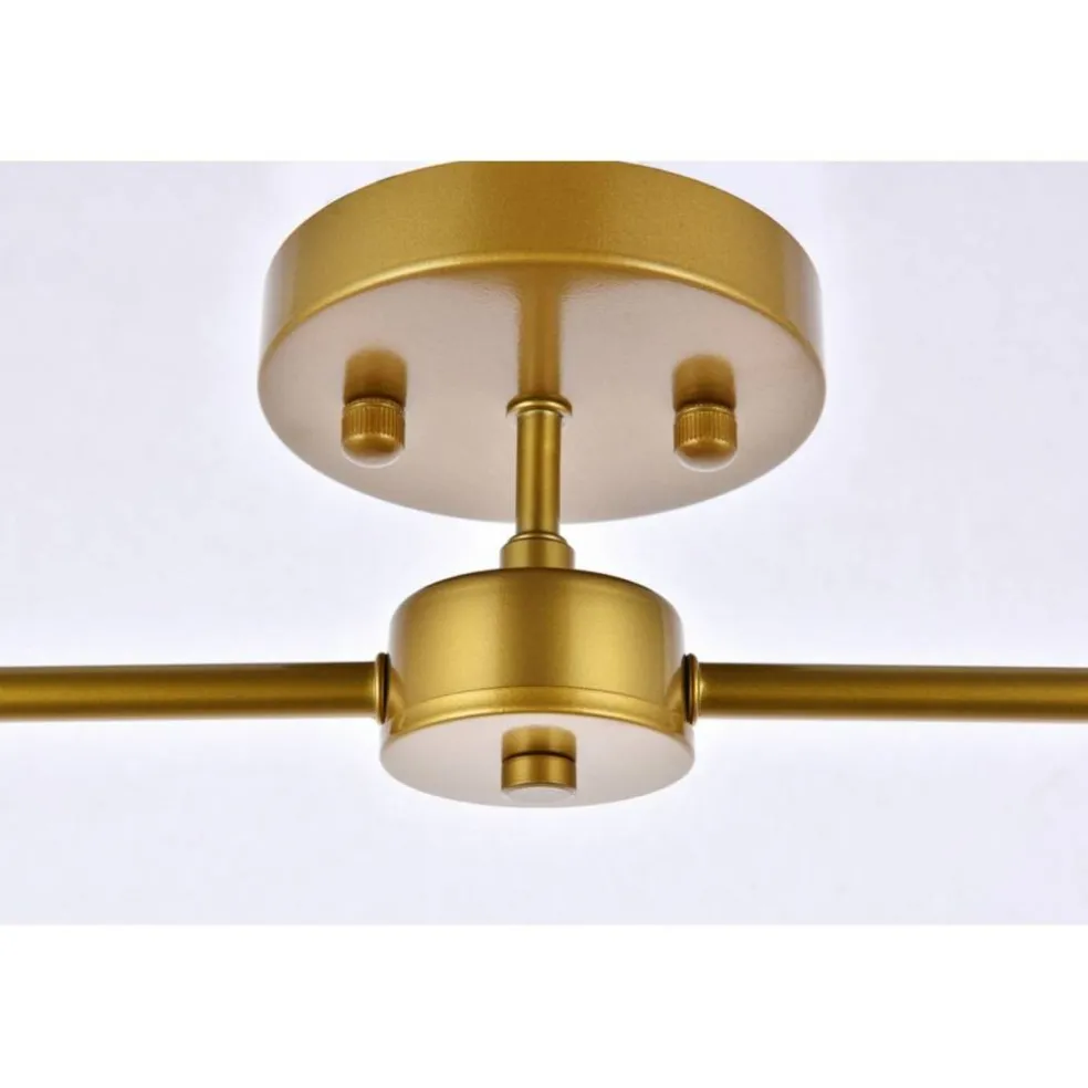 Zane 2 lights brass flush mount