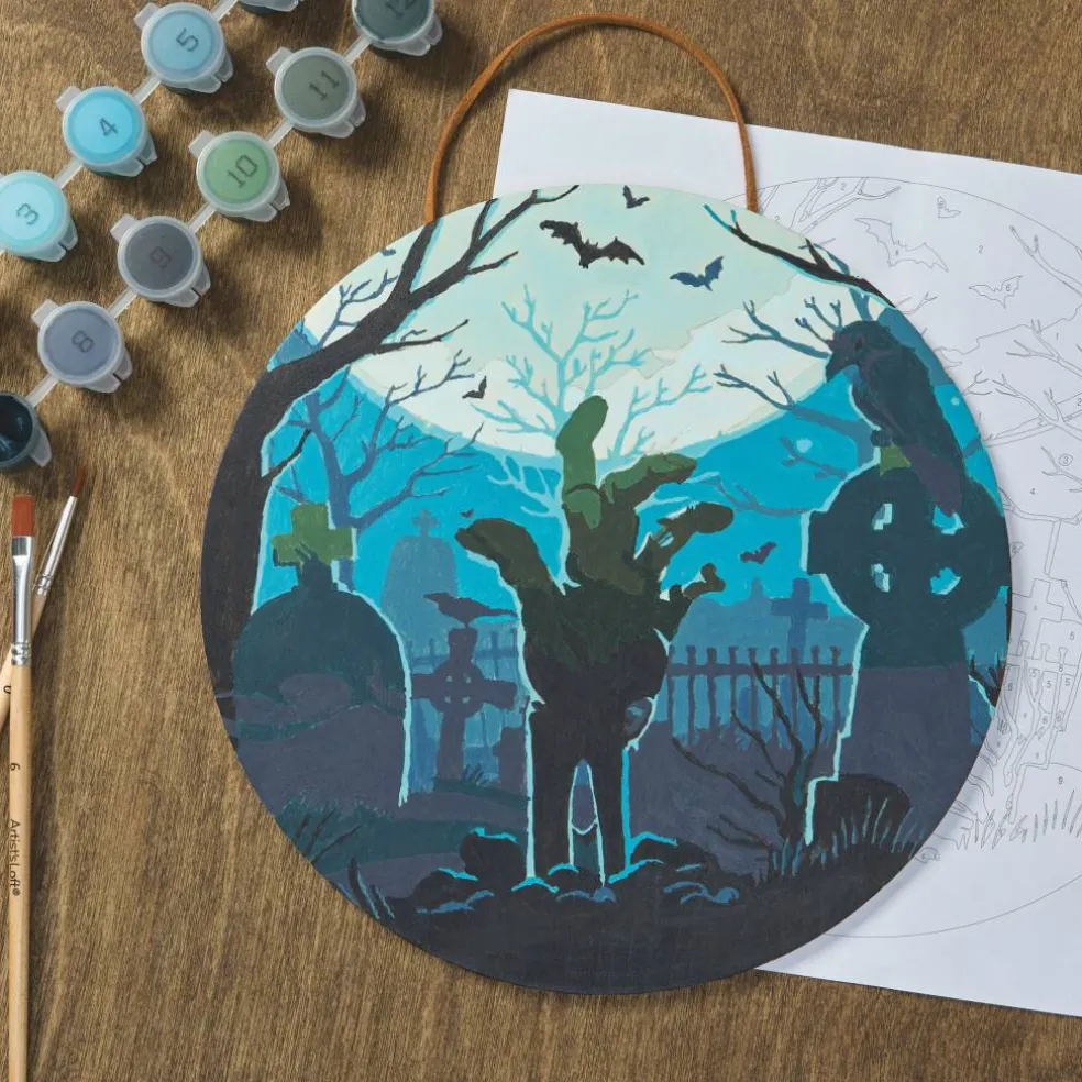 8" Zombie Hand Paint-by-Number Plywood Surface Kit by Artist's Loft®