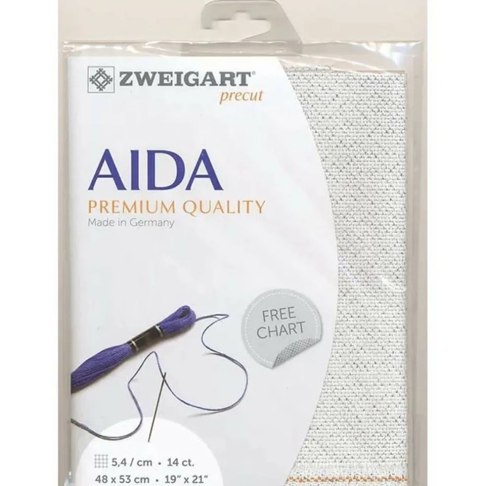 Zweigart® Aida 14 count Sliver Flecked White Precut Stern